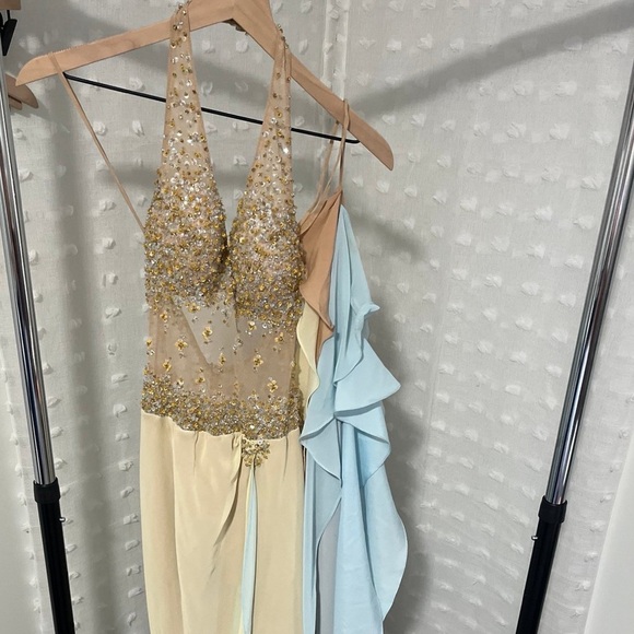 Vintage sheer beaded halter gown ✨ - Picture 12 of 13